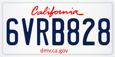 CA license plate 6VRB828