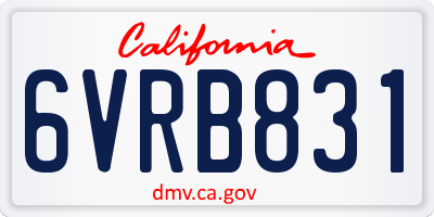 CA license plate 6VRB831