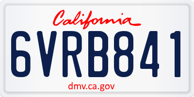 CA license plate 6VRB841