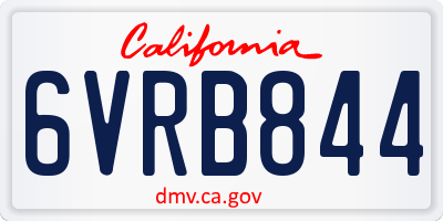 CA license plate 6VRB844