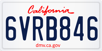CA license plate 6VRB846