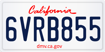CA license plate 6VRB855