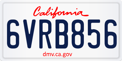 CA license plate 6VRB856
