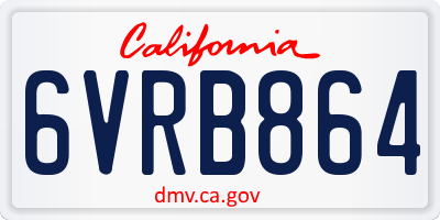 CA license plate 6VRB864