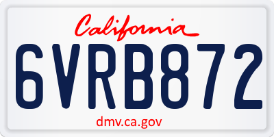 CA license plate 6VRB872