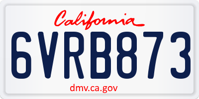 CA license plate 6VRB873