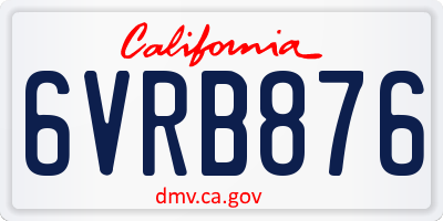 CA license plate 6VRB876