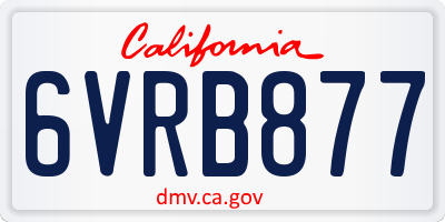CA license plate 6VRB877