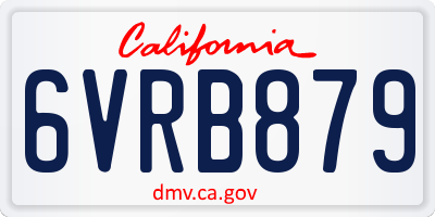 CA license plate 6VRB879