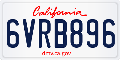 CA license plate 6VRB896