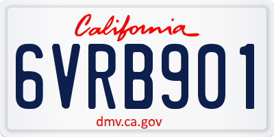 CA license plate 6VRB901