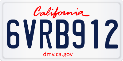CA license plate 6VRB912