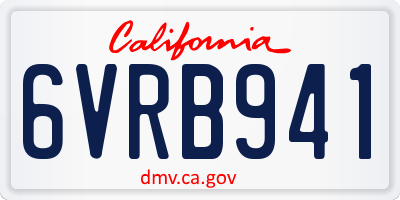 CA license plate 6VRB941