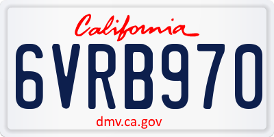 CA license plate 6VRB970