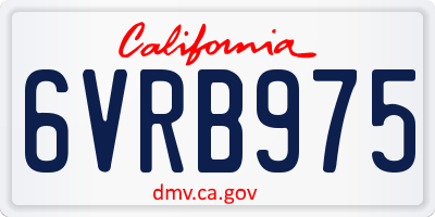 CA license plate 6VRB975