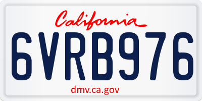 CA license plate 6VRB976