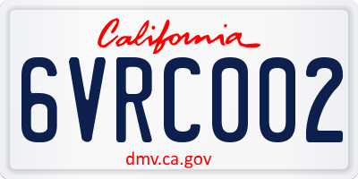 CA license plate 6VRC002