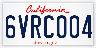 CA license plate 6VRC004