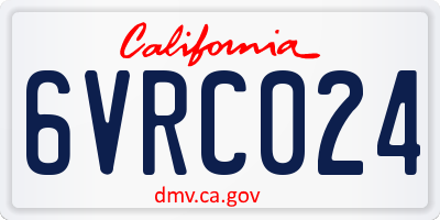 CA license plate 6VRC024