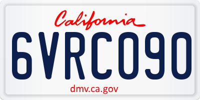 CA license plate 6VRC090