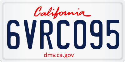 CA license plate 6VRC095