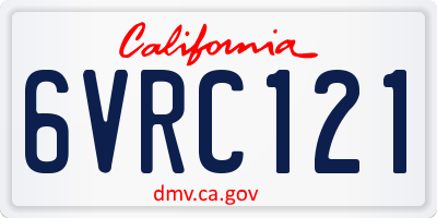 CA license plate 6VRC121