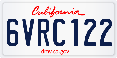 CA license plate 6VRC122