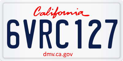 CA license plate 6VRC127