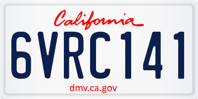 CA license plate 6VRC141