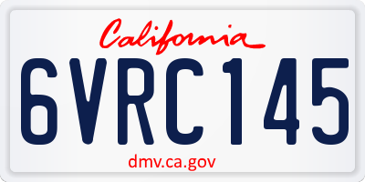 CA license plate 6VRC145