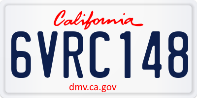 CA license plate 6VRC148