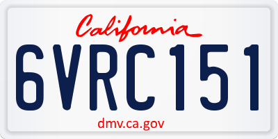 CA license plate 6VRC151