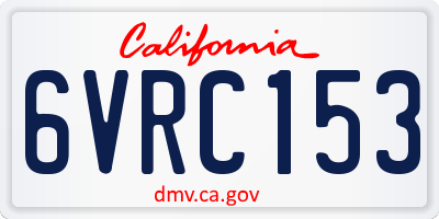 CA license plate 6VRC153