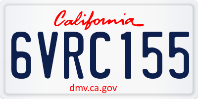CA license plate 6VRC155