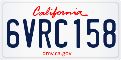 CA license plate 6VRC158