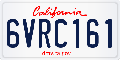 CA license plate 6VRC161