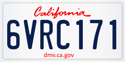 CA license plate 6VRC171