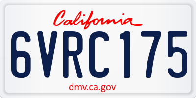 CA license plate 6VRC175