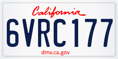 CA license plate 6VRC177