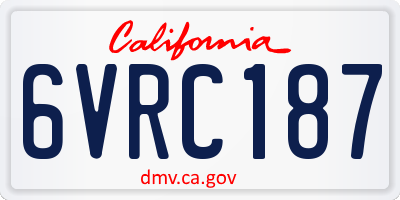 CA license plate 6VRC187