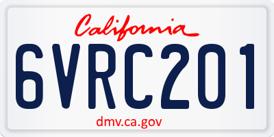 CA license plate 6VRC201