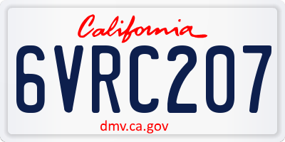 CA license plate 6VRC207