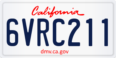 CA license plate 6VRC211