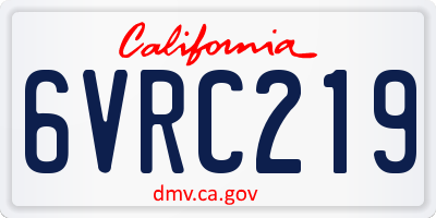 CA license plate 6VRC219