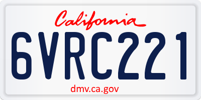 CA license plate 6VRC221
