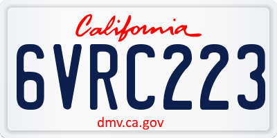 CA license plate 6VRC223