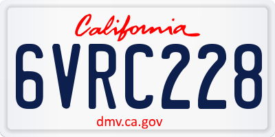 CA license plate 6VRC228