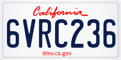 CA license plate 6VRC236
