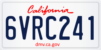 CA license plate 6VRC241