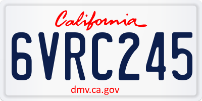 CA license plate 6VRC245
